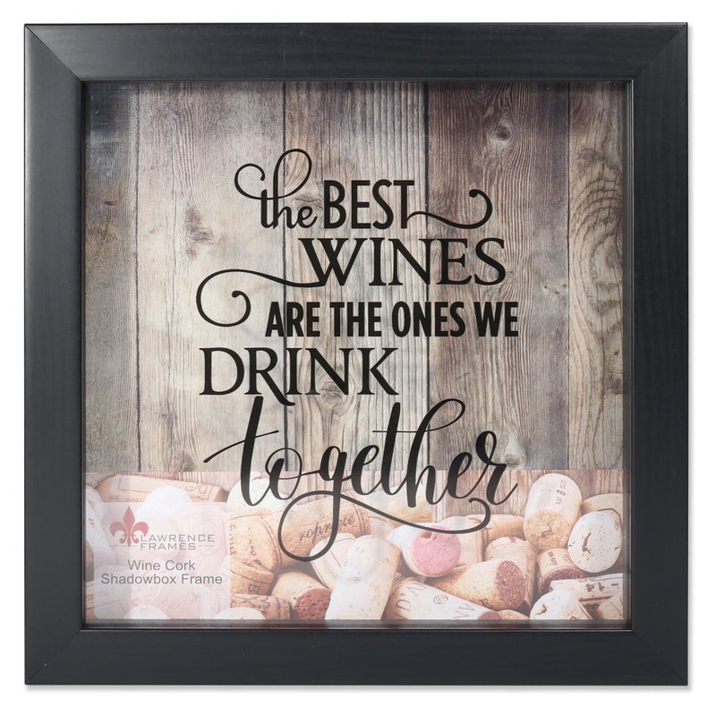 Lawrence Frames 164010 Black 10x10 Shadow Box Wine Cork Holder - Image 1
